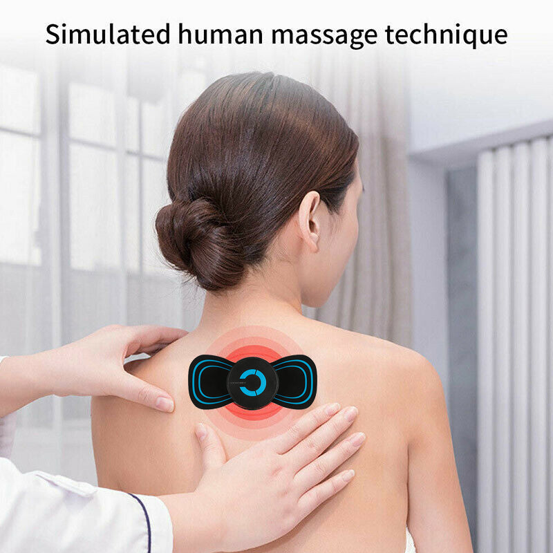 Portable Mini Electric Neck Back Body Massager Cervical Massage Stimulator Pain Relief Massage Patch With USB Charging Cable - QWIEL®
