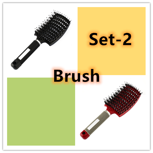 Hairbrush Anti Klit Brushy Haarborstel Women Detangler Hair Brush Bristle Nylon Scalp Massage  Teaser Hair Brush Comb - QWIEL®