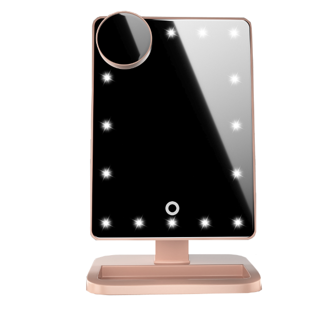 Touch Screen Makeup Mirror With 20 LED Light Bluetooth Music Speaker 10X Magnifying Mirrors Lights - QWIEL®