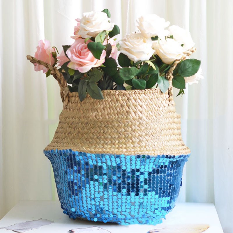 Straw folding basket furnishing household items - QWIEL®