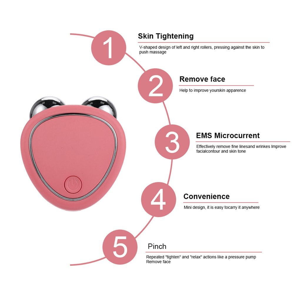 Portable Facial Micro-current Beauty Instrument For Lifting Thinning And Reducing Edema With Double Roller Massager - QWIEL®
