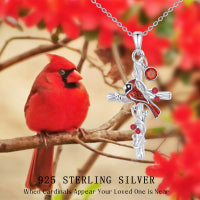 Cardinal Cross Necklace Birthstone Necklace Jewelry Gift - QWIEL®