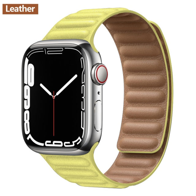 Leather Link Magnetic Loop Bracelet iWatch Series