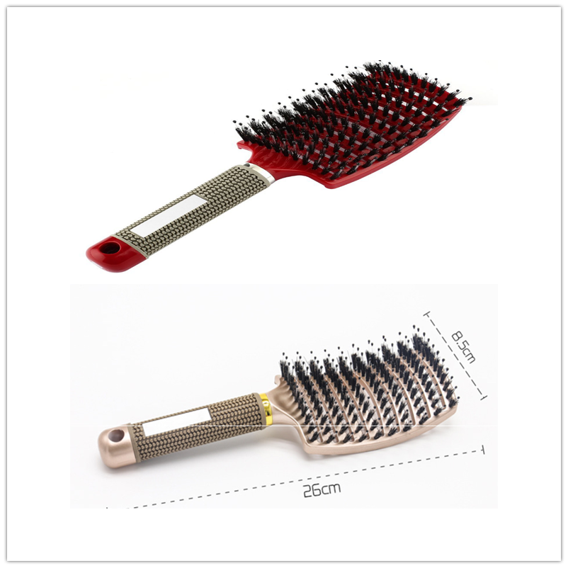 Hairbrush Anti Klit Brushy Haarborstel Women Detangler Hair Brush Bristle Nylon Scalp Massage  Teaser Hair Brush Comb - QWIEL®