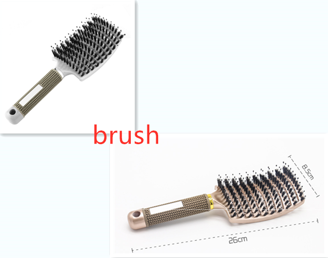 Hairbrush Anti Klit Brushy Haarborstel Women Detangler Hair Brush Bristle Nylon Scalp Massage  Teaser Hair Brush Comb - QWIEL®