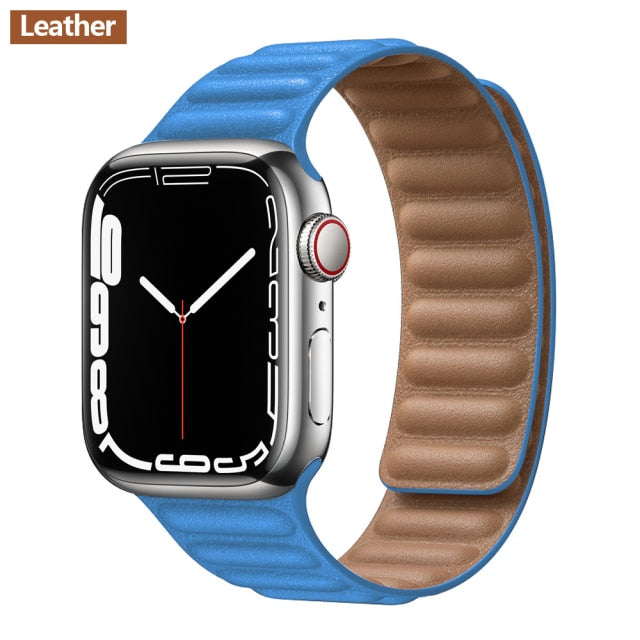 Leather Link Magnetic Loop Bracelet iWatch Series