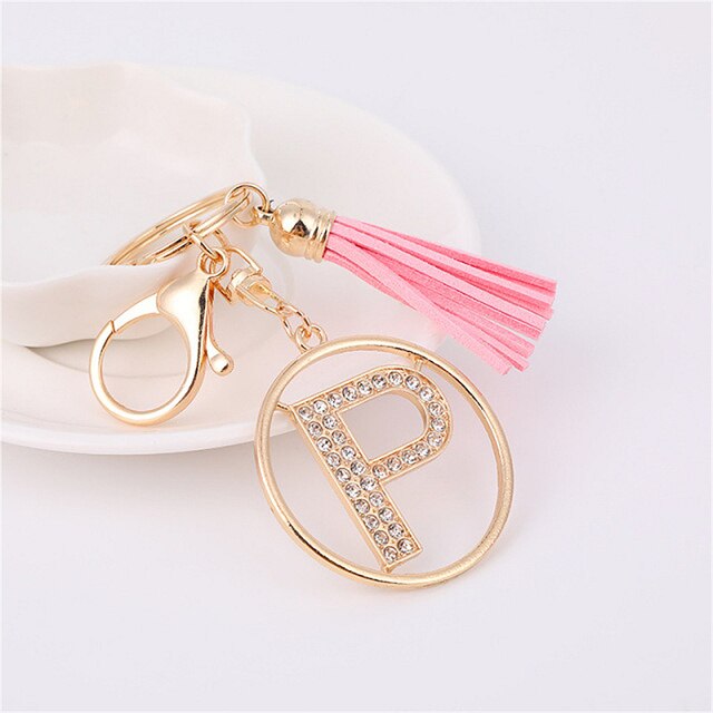 Rhinestones English Letter Alloy Keychain