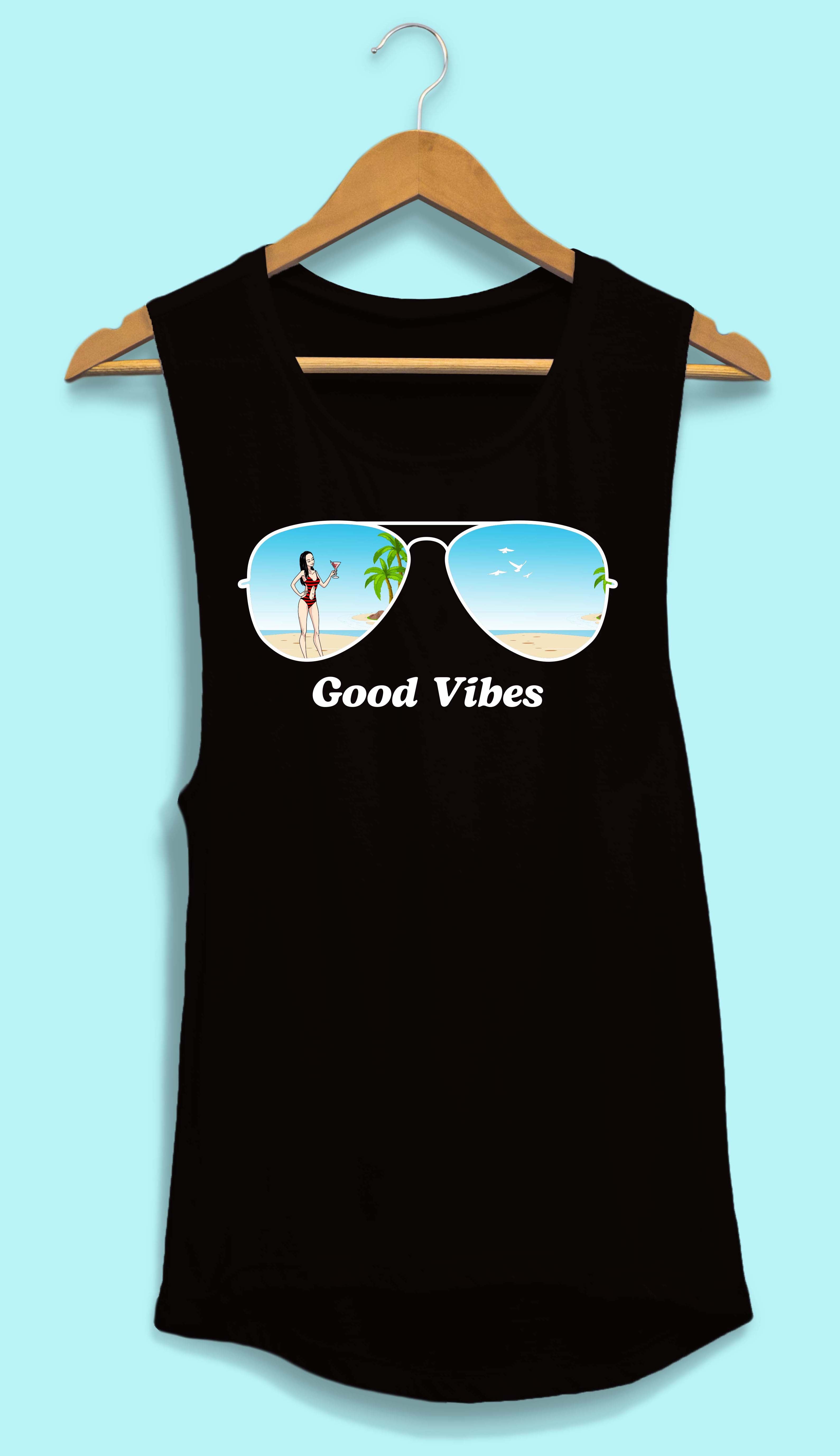 Beach Vibes - Bachelorette Beach Party Flowy Muscle Tank Tops