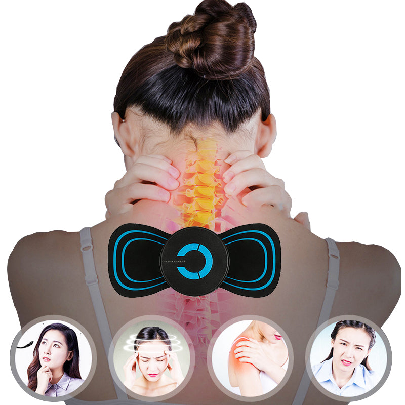 Portable Mini Electric Neck Back Body Massager Cervical Massage Stimulator Pain Relief Massage Patch With USB Charging Cable - QWIEL®