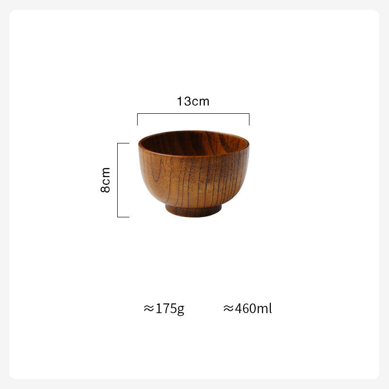 Wooden Bowl Japanese Style Wood Rice Soup Bowl Salad Bowl Food Container Large Small Bowl for Kids Tableware Wooden Utensils - QWIEL®