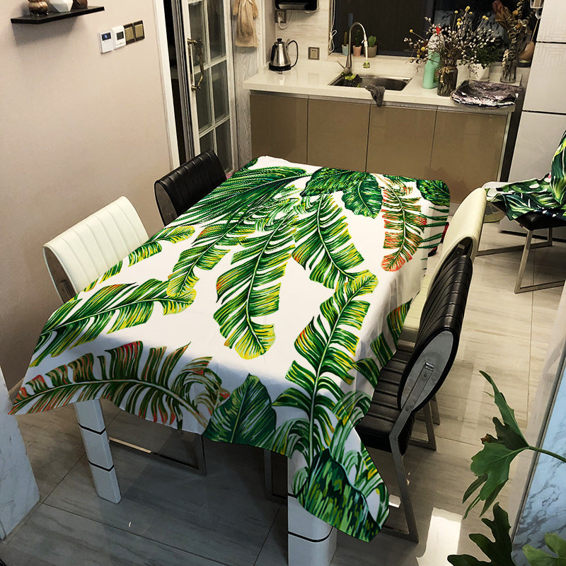 Green Leave Tablecloths Waterproof Kitchen Items - QWIEL®