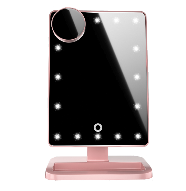 Touch Screen Makeup Mirror With 20 LED Light Bluetooth Music Speaker 10X Magnifying Mirrors Lights - QWIEL®