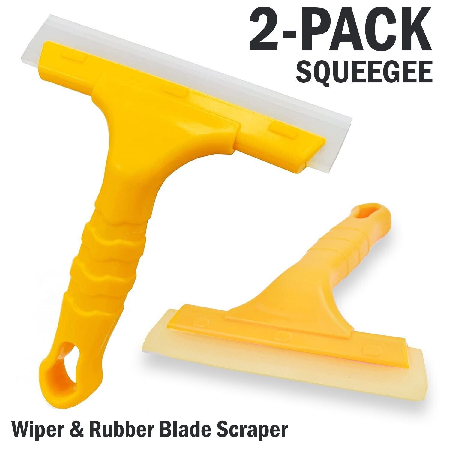 2X Window Squeegee Shower Cleaner Car Home Glass Wash Water Wiper Silicone Blade - QWIEL®