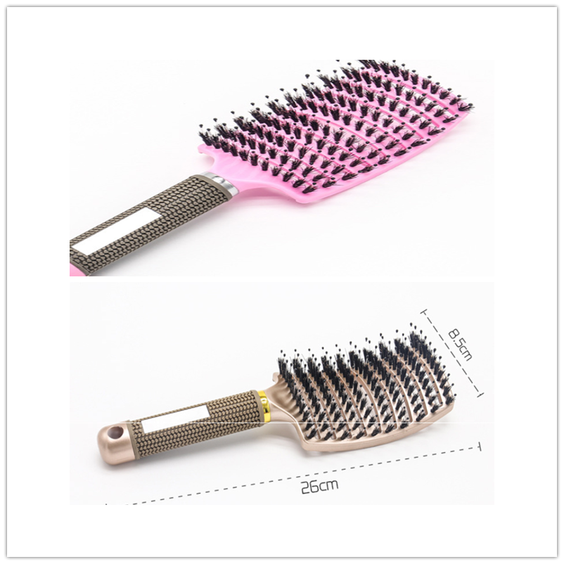 Hairbrush Anti Klit Brushy Haarborstel Women Detangler Hair Brush Bristle Nylon Scalp Massage  Teaser Hair Brush Comb - QWIEL®