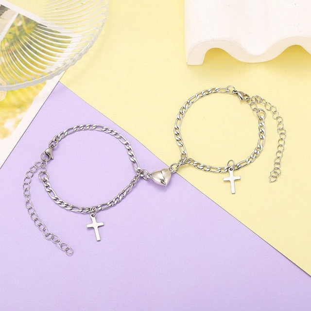 2Pcs Heart Magnet Bracelet for Lovers