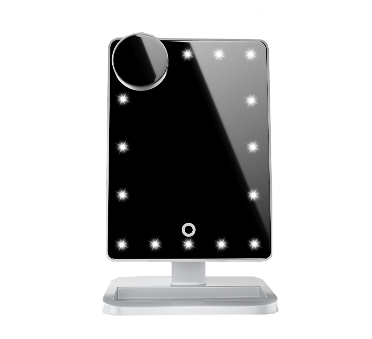 Touch Screen Makeup Mirror With 20 LED Light Bluetooth Music Speaker 10X Magnifying Mirrors Lights - QWIEL®