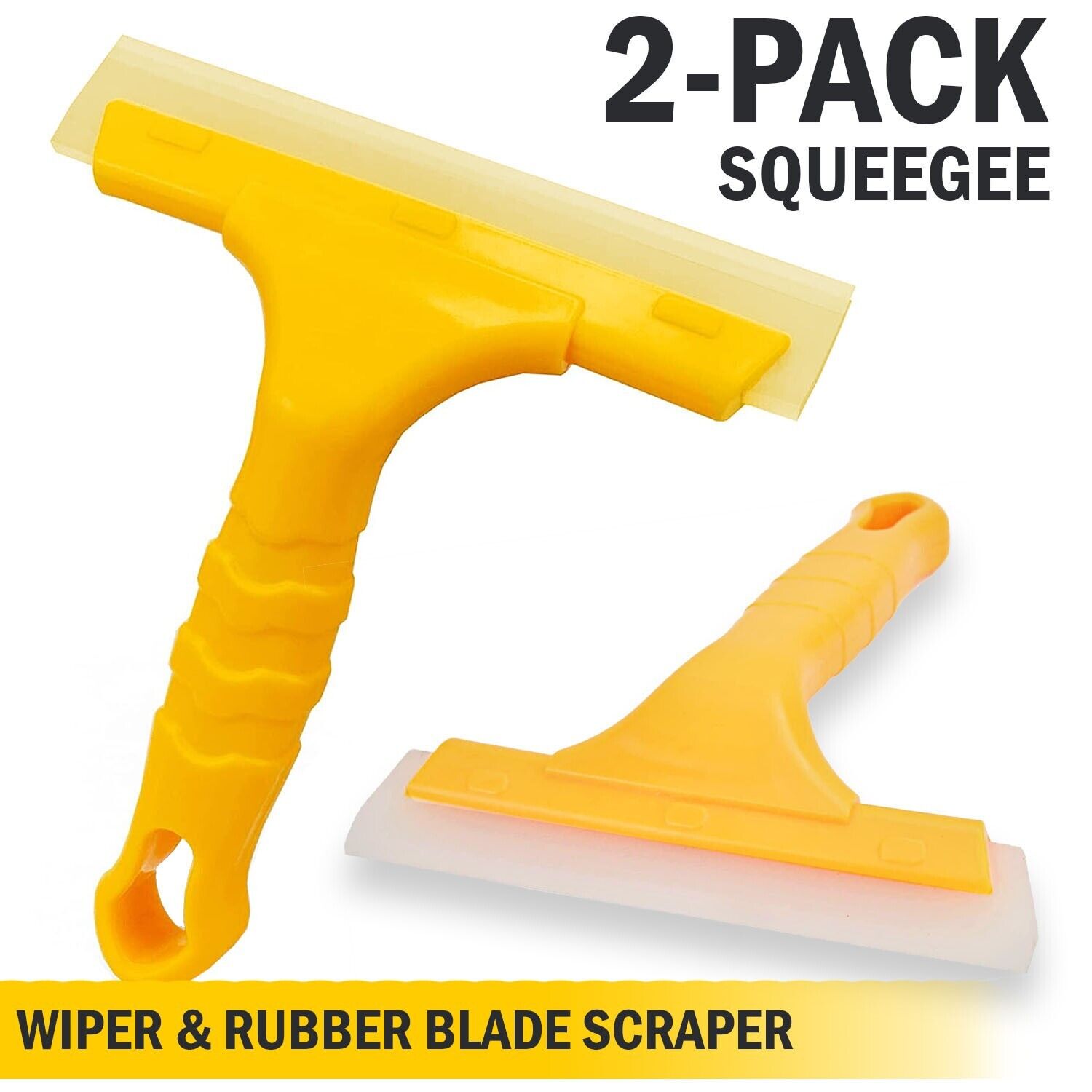 2X Window Squeegee Shower Cleaner Car Home Glass Wash Water Wiper Silicone Blade - QWIEL®