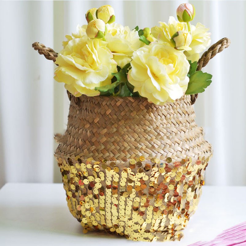 Straw folding basket furnishing household items - QWIEL®
