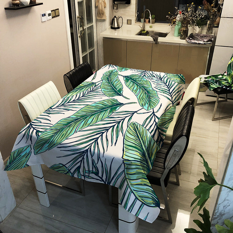 Green Leave Tablecloths Waterproof Kitchen Items - QWIEL®