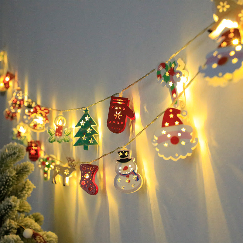 2023 Christmas LED Light String Santa Claus Elk Snowman Xmas Ornament String Light Christmas Decorations 2023 New Year Navidad Gift