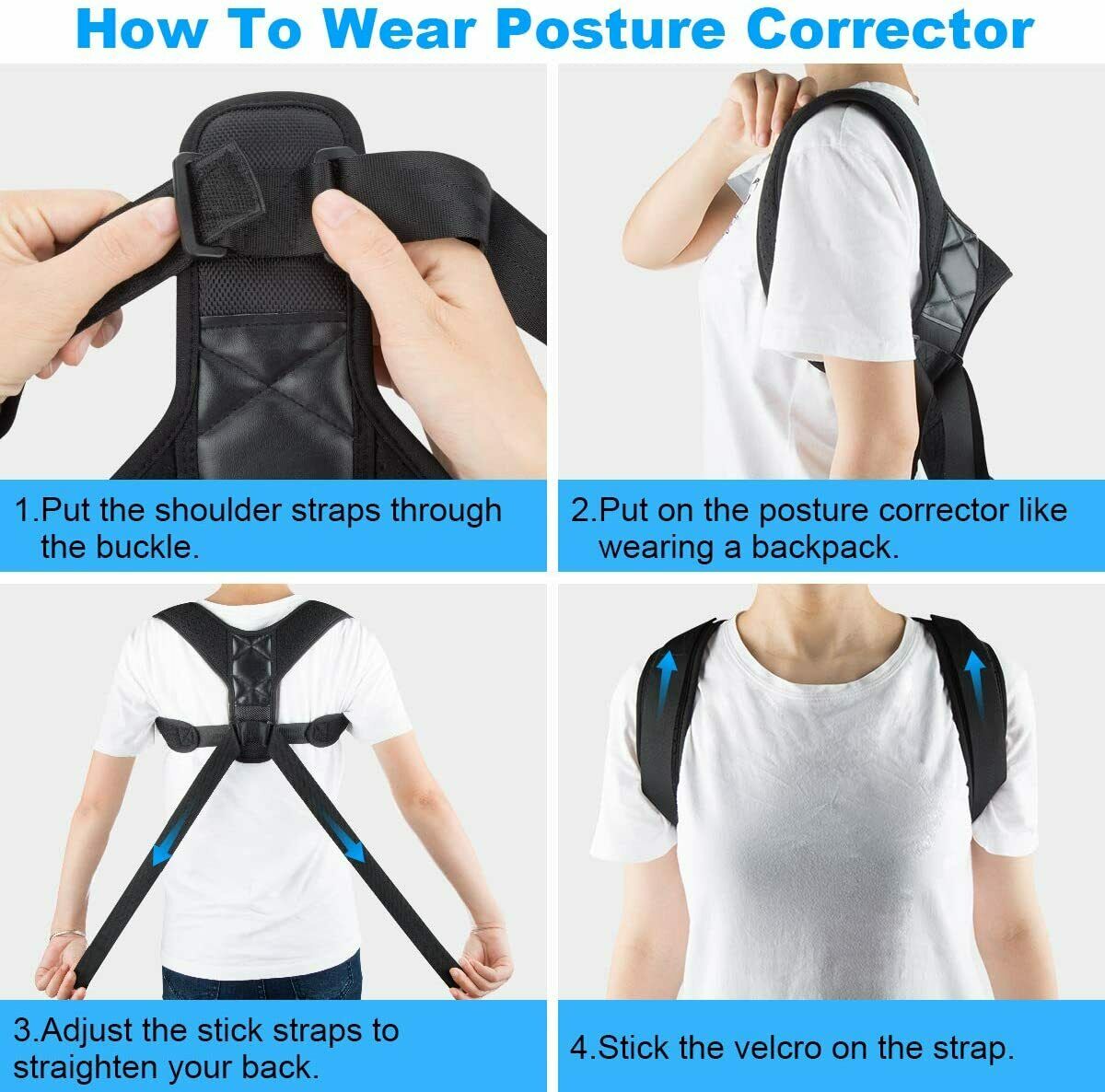 Posture Corrector Men Women Upper Back Pain Brace Clavicle Support Straightener - QWIEL®