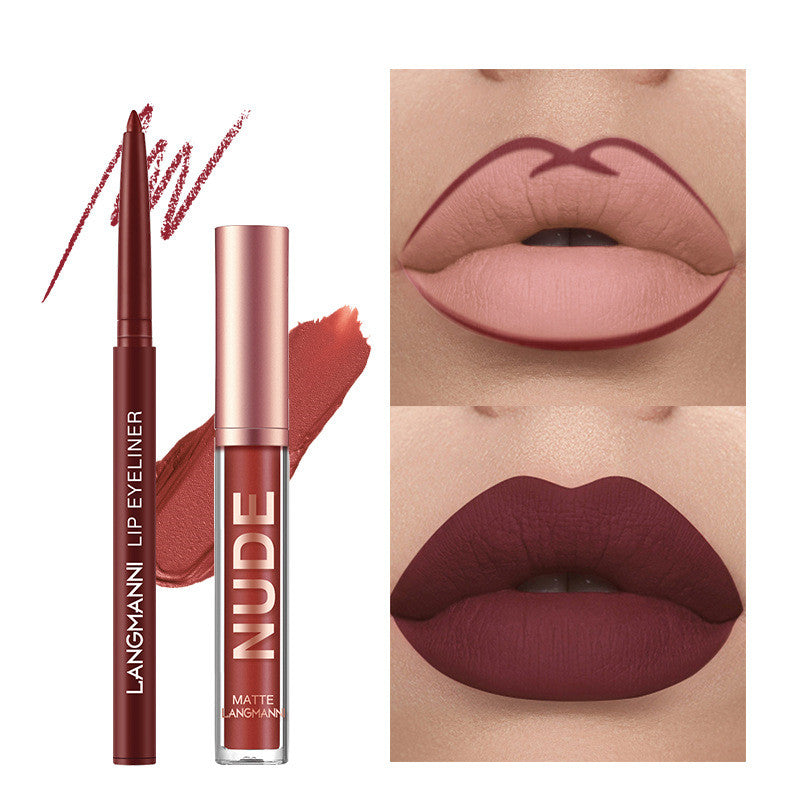 Lip Liner And Lipstick Makeup 12 Pcs Set 6 Matte Lipstick 6 Lip Liner Pens Waterproof Long Lasting Matte Lipstick Beauty Cosmetics Makeup Gift For Girls Lipstick Set - QWIEL®