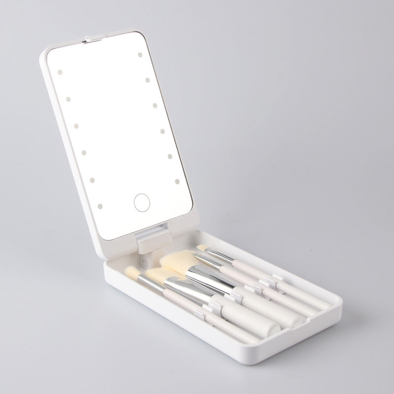 Folding Makeup Mirror With Makeup Brush Set - QWIEL®