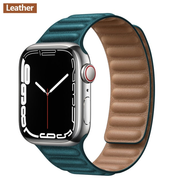 Leather Link Magnetic Loop Bracelet iWatch Series