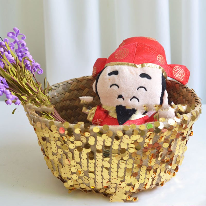 Straw folding basket furnishing household items - QWIEL®