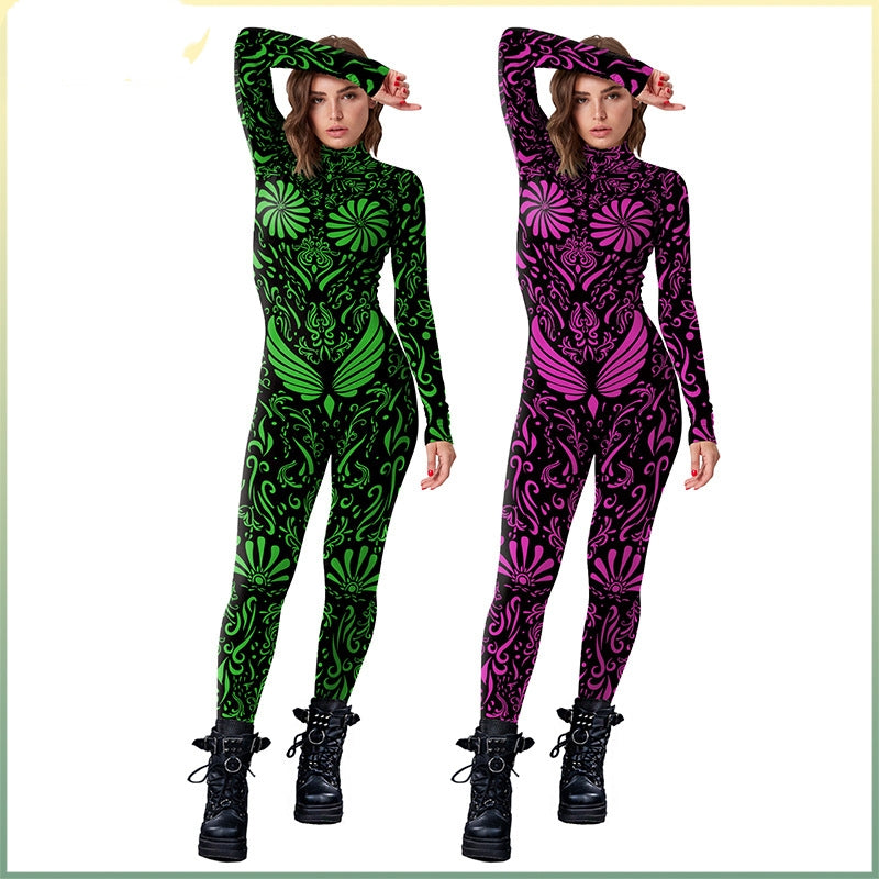 Women's Halloween Digital Printing Tight Jumpsuit - QWIEL®