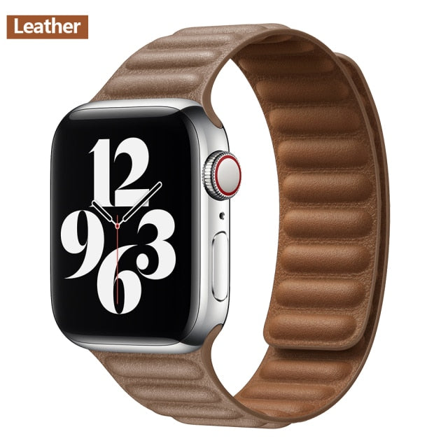 Leather Link Magnetic Loop Bracelet iWatch Series