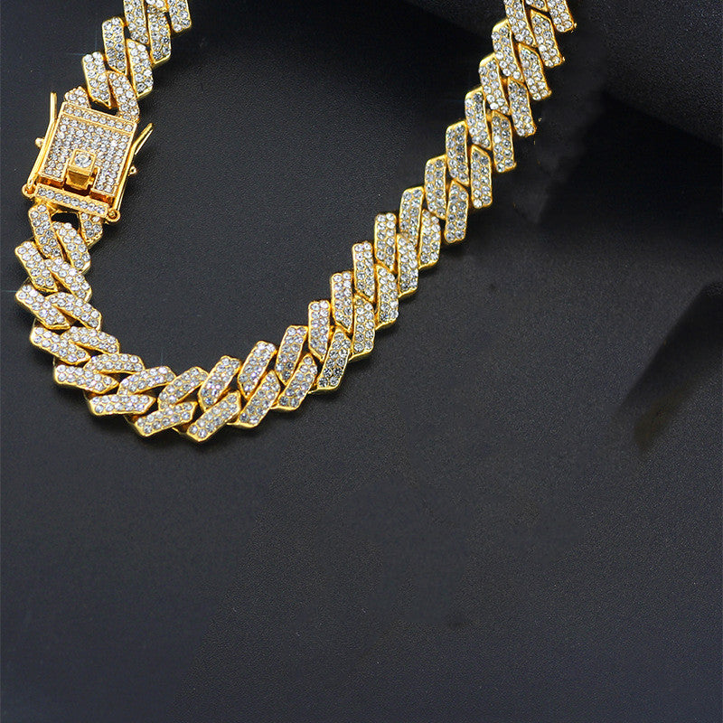 Cross 4.0mm Diamond Studded Single Row Men's Necklace - QWIEL®