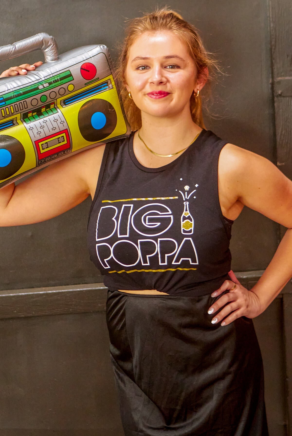 Big Poppa - Funny 90's Hip Hop Bachelorette Party Flowy Muscle Tank Tops