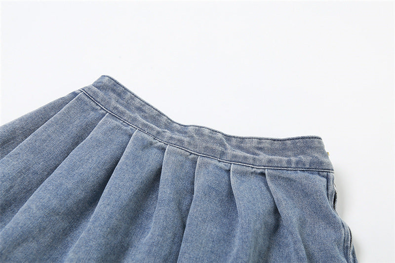 Women's Fashion Wash Street Pleated Skirt