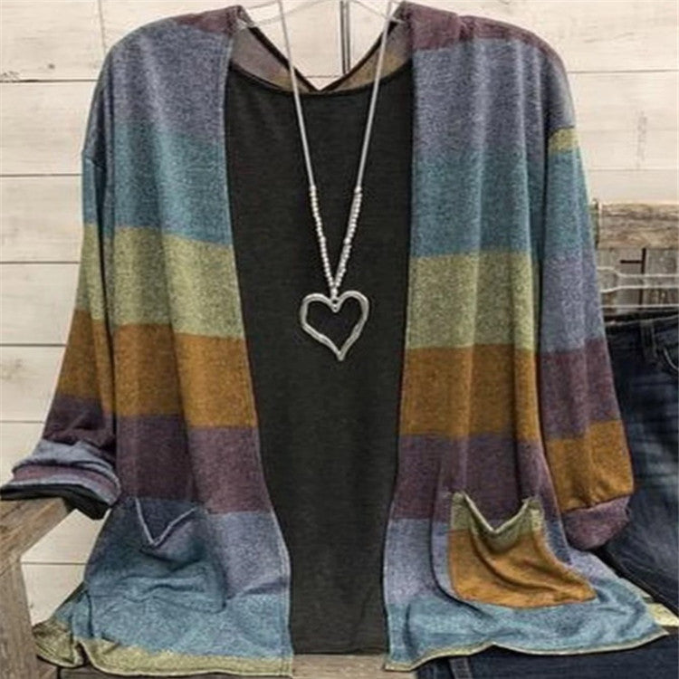 Women's Printed Casual Loose Cardigan