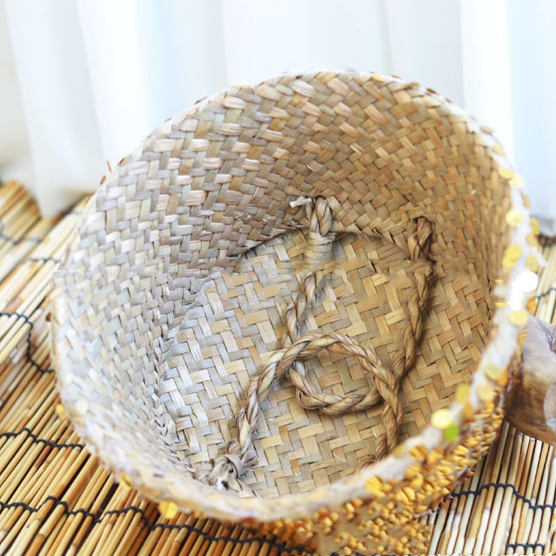 Straw folding basket furnishing household items - QWIEL®