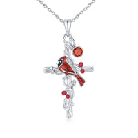 Cardinal Cross Necklace Birthstone Necklace Jewelry Gift - QWIEL®