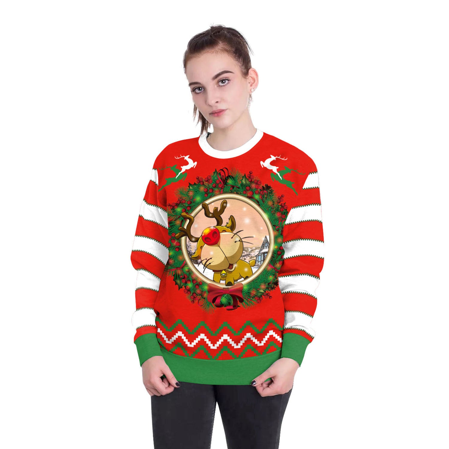 Women's Christmas 3D Digital Printed Pullover Sweatshirt - QWIEL®