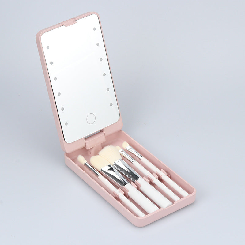 Folding Makeup Mirror With Makeup Brush Set - QWIEL®