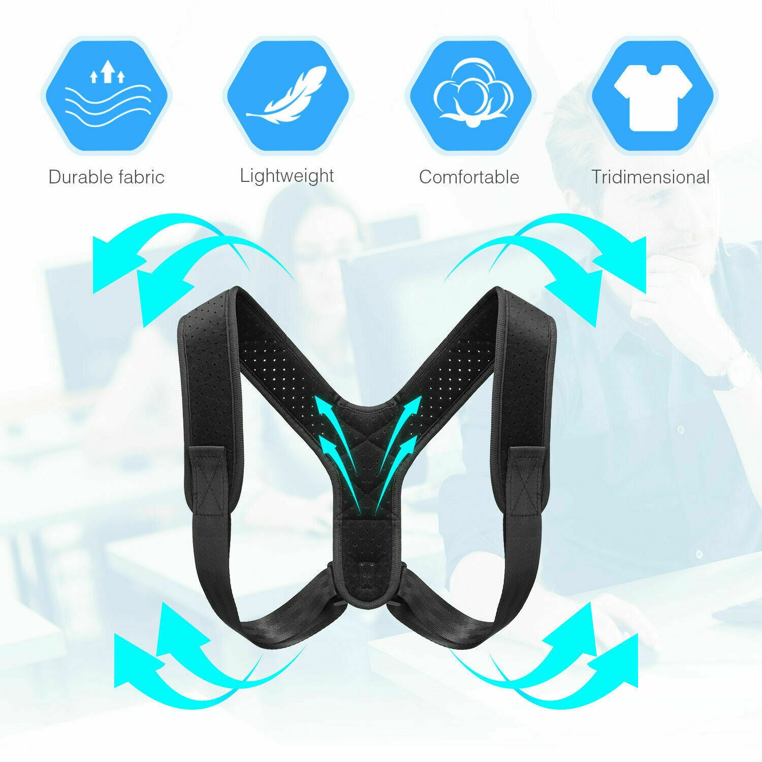 Posture Corrector Men Women Upper Back Pain Brace Clavicle Support Straightener - QWIEL®
