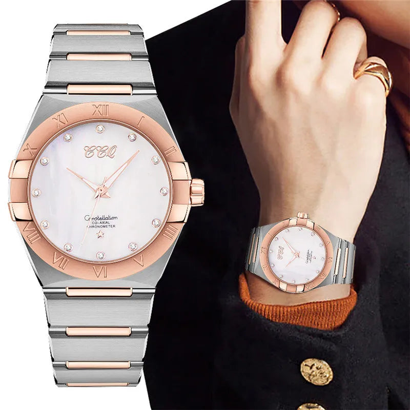2021 High Quality Men Crystal Stainless Steel Quartz Watch Relogio Masculino Male Fashion Casual Business Wristwatch Clock Hot
