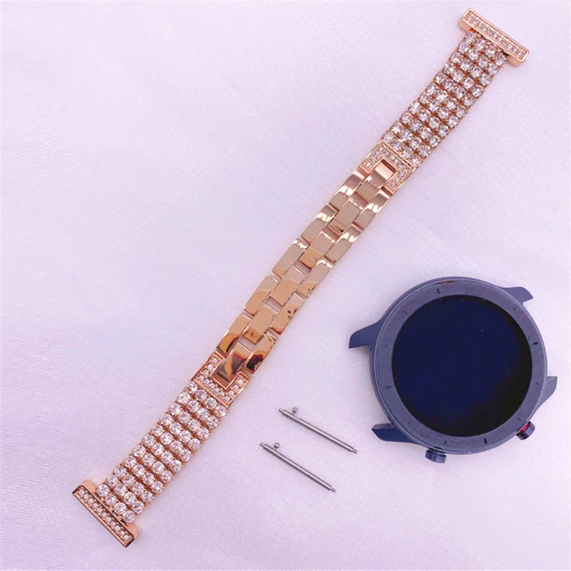 20mm 22mm Fran-lzp Diamond Strap for Samsung Galaxy Watch 3 41mm 45mm Band Bracelet S3 42mm 46mm Active 2 Gear Women Wristbands