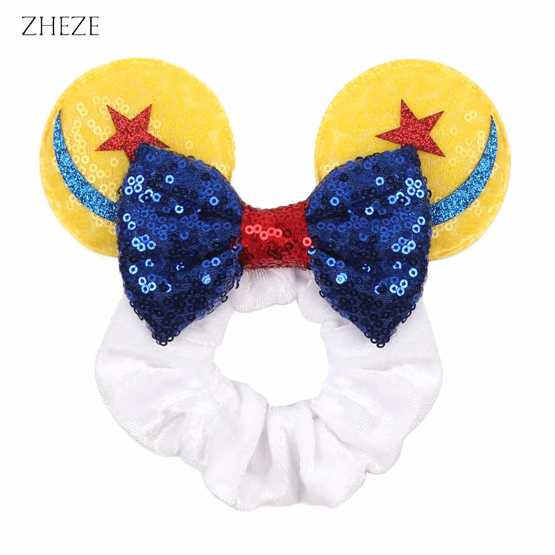 2023 New Fashion Mouse Ears Velvet Hair Scrunchies Girls Rope Ponytail Holder Christmas Headband Festival Elastic Hairband