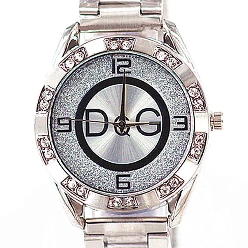 2022 Fashion Luxury Watch DQG Crystal Quartz Female Watch Gold Silver Stainless Steel Ladies Dress Watch  Zegarek Damski
