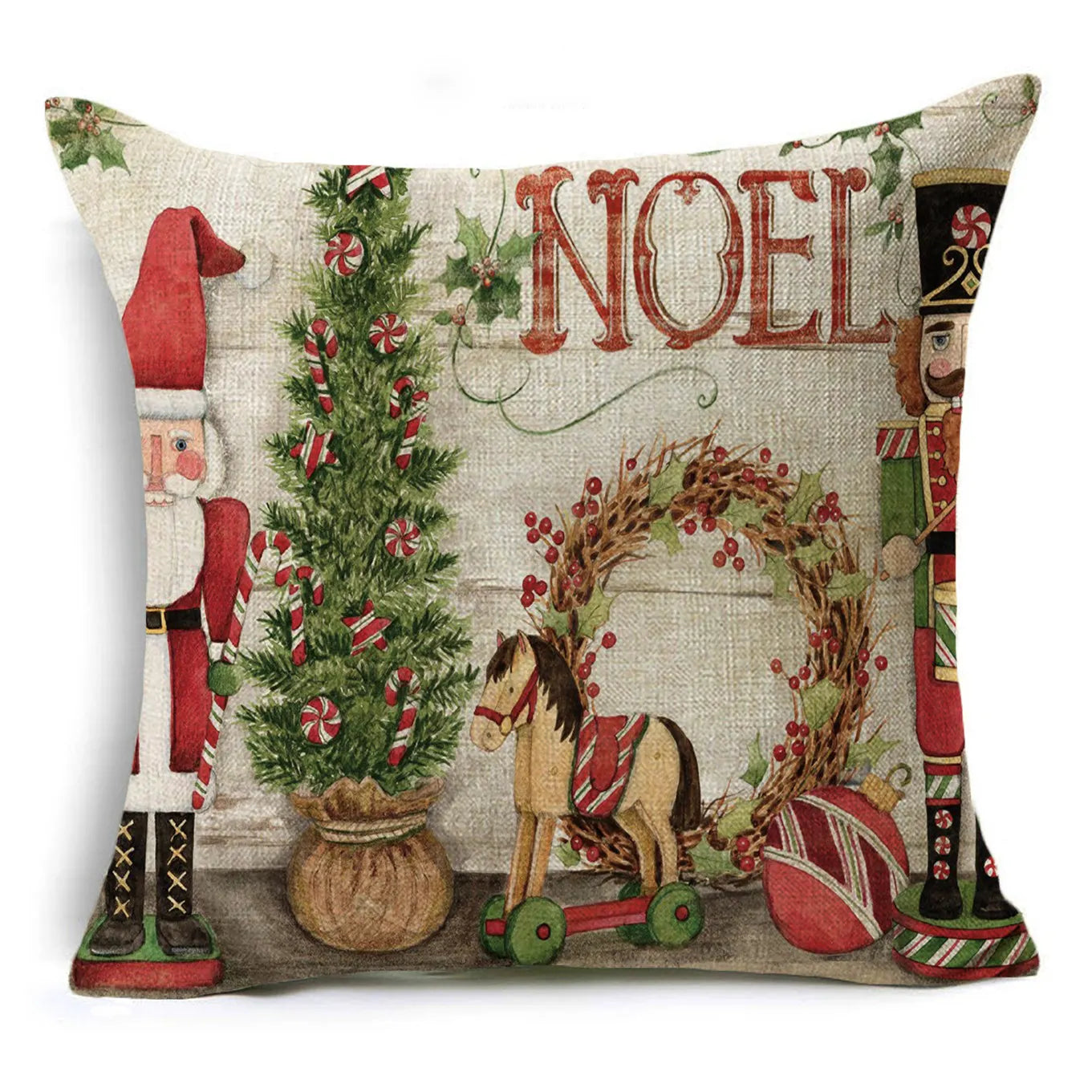 WZH Christmas pillowcase Santa Claus sofa car cushion home decoration linen cushion cover Christmas gift 2021 new