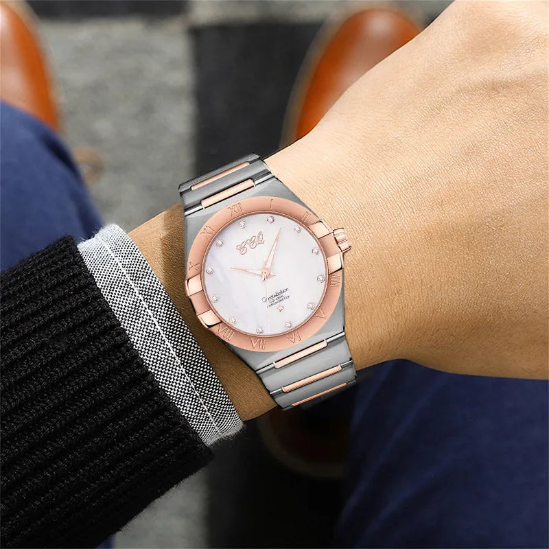 2021 High Quality Men Crystal Stainless Steel Quartz Watch Relogio Masculino Male Fashion Casual Business Wristwatch Clock Hot