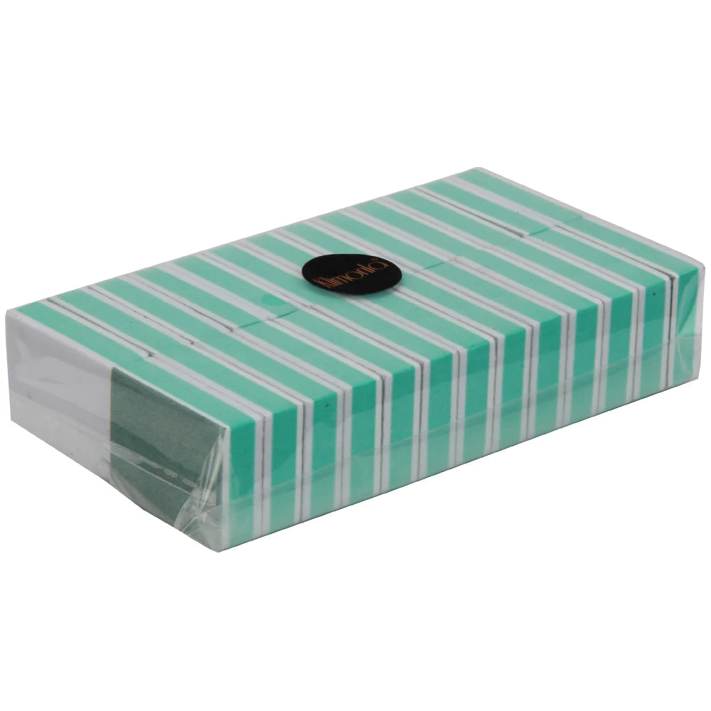 25 Pcs Mini Nail Buffer File Green and White 400/3000 Sanding Sponge Grinding Polishing Nail Art Manicure Salon DIY Tool
