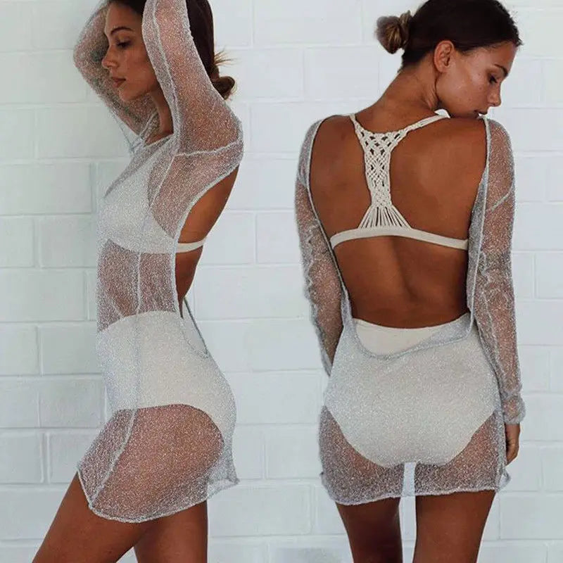 Women Sexy Bodycon Mesh Top Sheer Mini Dress 2018 high quality dress sexy women dresses robe femme elbise