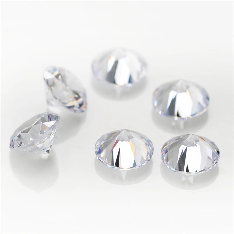 1000pcs AAAAA Grade White 0.7~5.0mm Loose Zircon Stone Round Cut  Cubic Zirconia