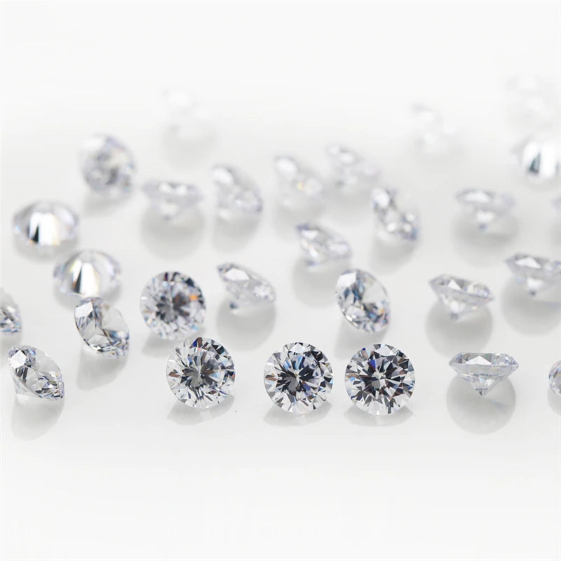 1000pcs AAAAA Grade White 0.7~5.0mm Loose Zircon Stone Round Cut  Cubic Zirconia